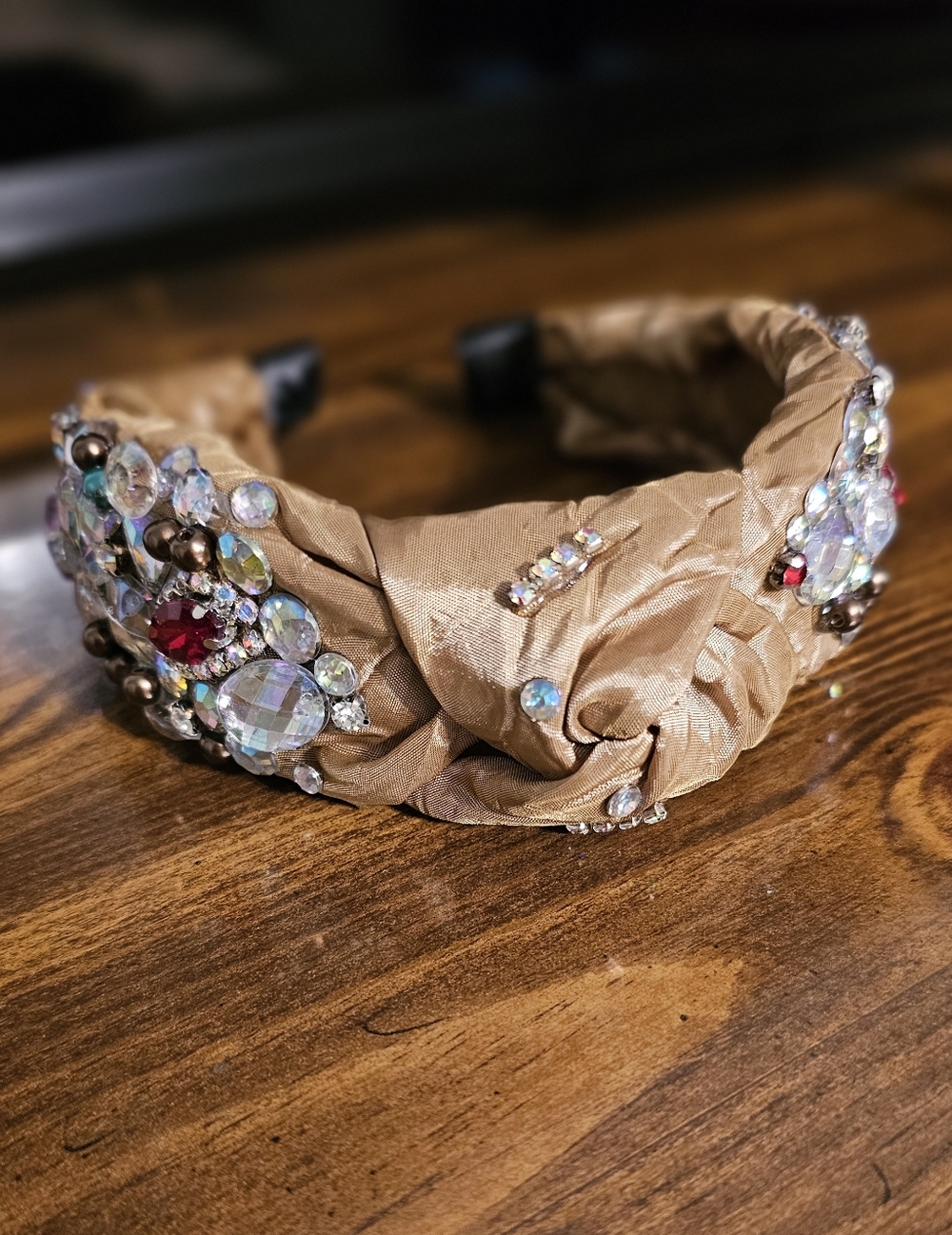 Embellished Satin Headband in Gold With Jeweled Accents NWOT - Picture 11 of 11